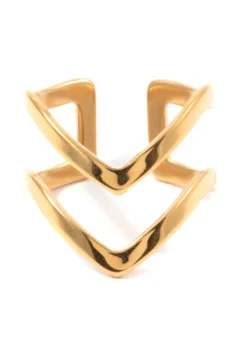 Auffällige Ringe | Hey Happiness Doppel Chevron Ring in Gold