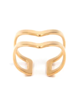 Auffällige Ringe | Hey Happiness Doppel Chevron Ring in Gold