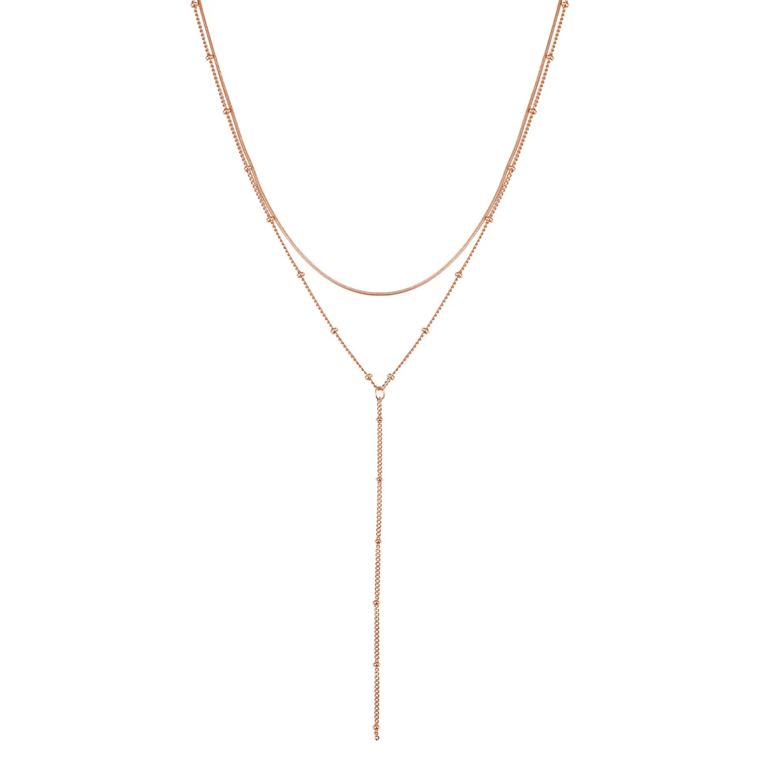 Lariat Necklaces | Filigrane Ketten | Hey Happiness Doppelreihige Kette Y Form