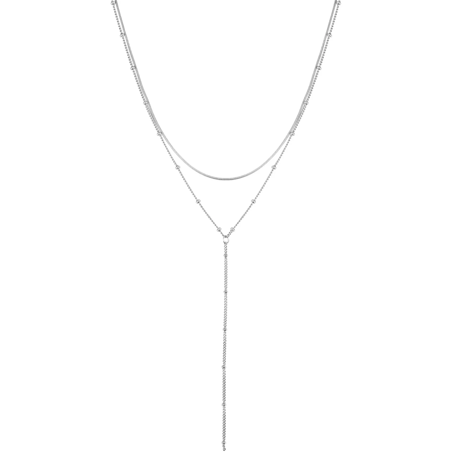 Lariat Necklaces | Filigrane Ketten | Hey Happiness Doppelreihige Kette Y Form
