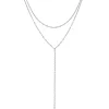 Lariat Necklaces | Filigrane Ketten | Hey Happiness Doppelreihige Y Kette in Silberfarbe Silver