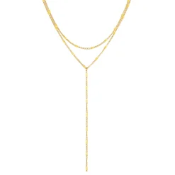 Lariat Necklaces | Filigrane Ketten | Hey Happiness Doppelreihige Y Kette in farbe Gold