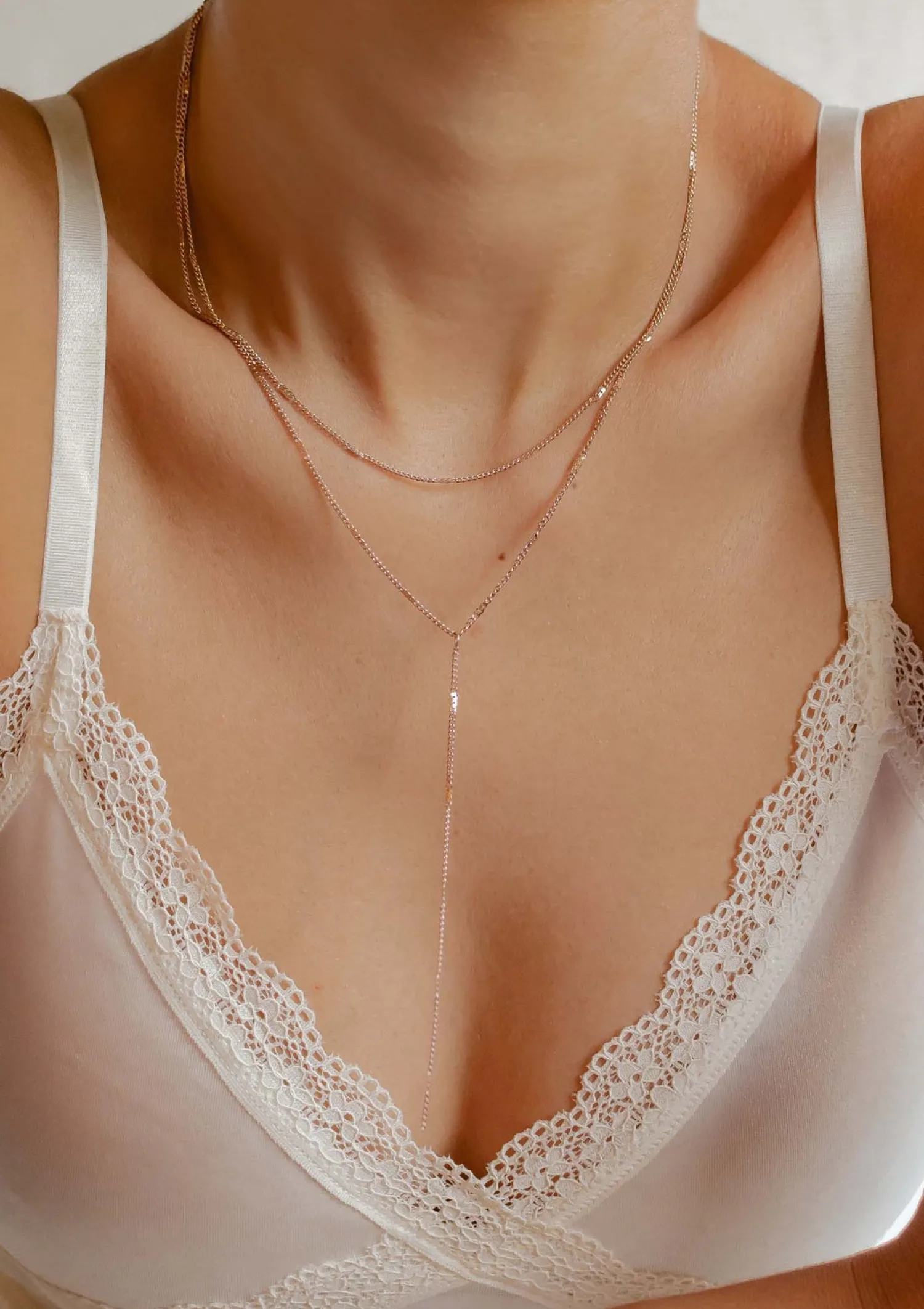 Lariat Necklaces | Filigrane Ketten | Hey Happiness Doppelreihige Y Kette in Rosegold Rose Gold
