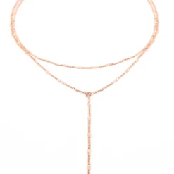 Lariat Necklaces | Filigrane Ketten | Hey Happiness Doppelreihige Y Kette in Rosegold Rose Gold