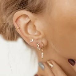 Ear Cuffs | Ohrstecker | Hey Happiness Doppelt Gedrehter Ear Cuff Ohrring Sterlingsilber in Gold