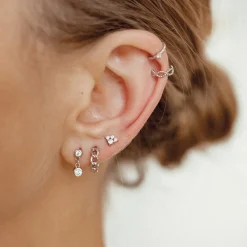 Ear Cuffs | Ohrstecker | Hey Happiness Doppelt Gedrehter Ear Cuff Ohrring Sterlingsilber Silver