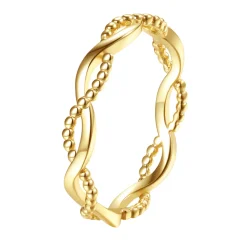 Schlichte Ringe | Hey Happiness Doppelt Gedrehter Ring Sterlingsilber in Gold