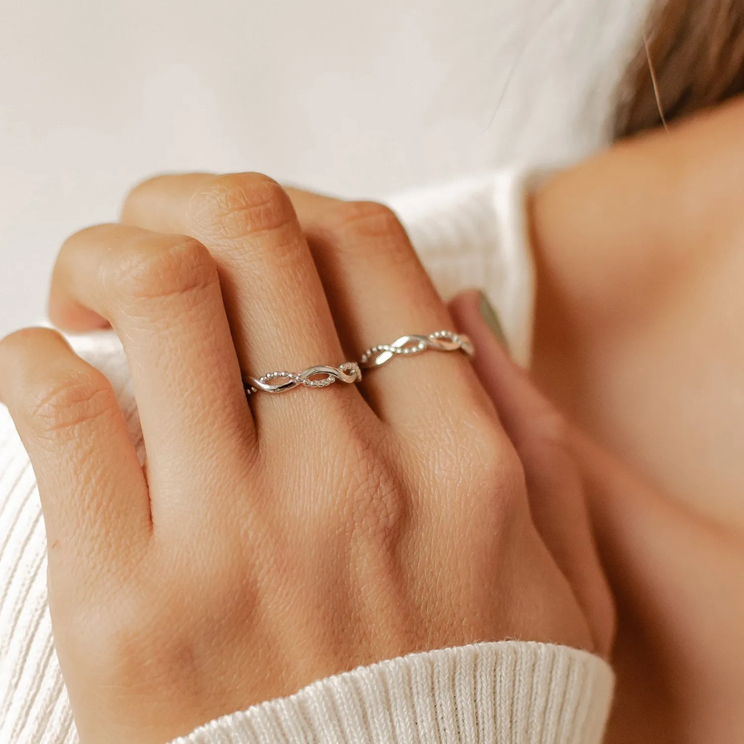 Schlichte Ringe | Hey Happiness Doppelt Gedrehter Ring Sterlingsilber Silver