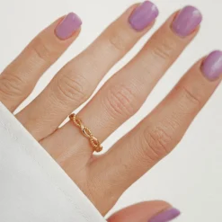 Schlichte Ringe | Hey Happiness Doppelt Gedrehter Ring Sterlingsilber in Gold