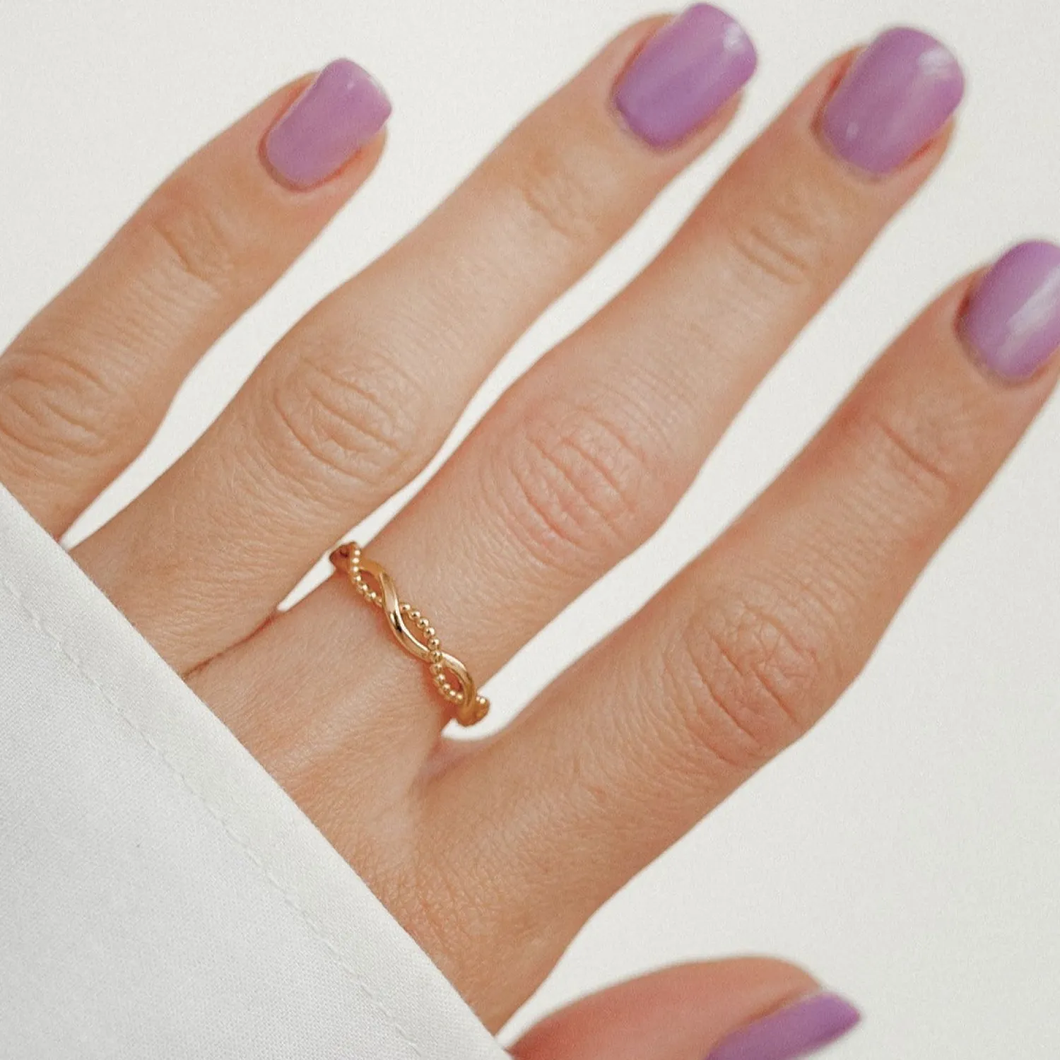 Schlichte Ringe | Hey Happiness Doppelt Gedrehter Ring Sterlingsilber in Gold
