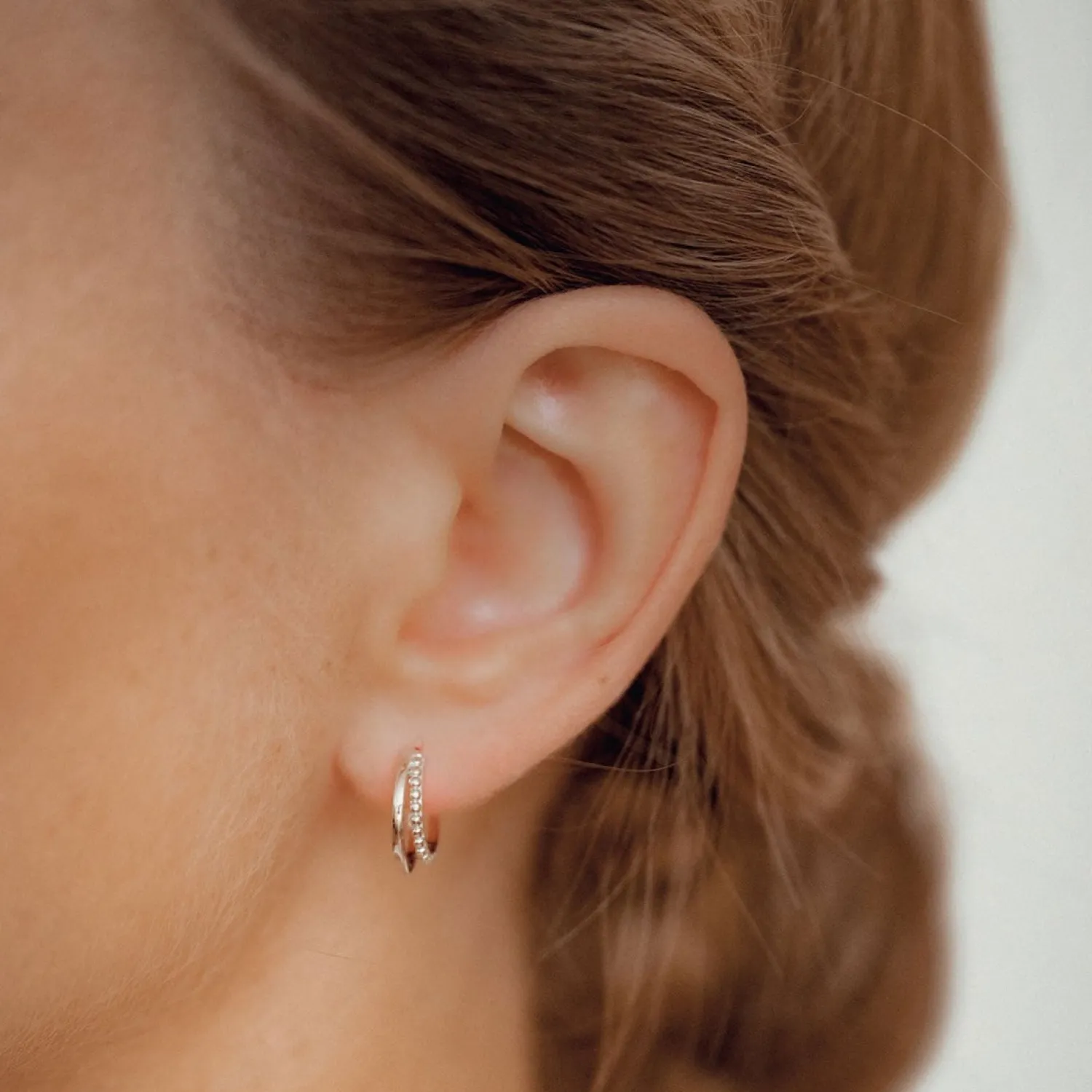 Creolen | Hey Happiness Doppelte Creolen mit Kugeln Sterlingsilber Silver