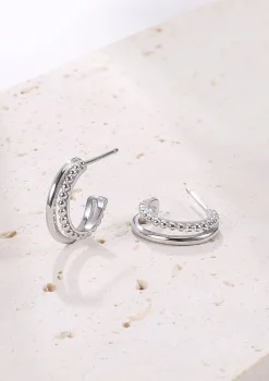 Creolen | Hey Happiness Doppelte Creolen mit Kugeln Sterlingsilber Silver