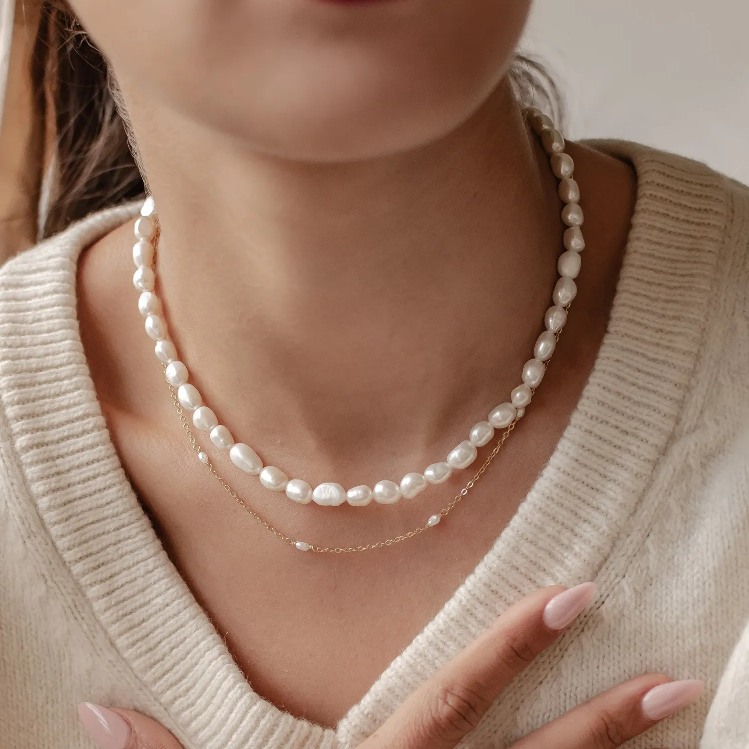 Necklace Sets | Perlenketten | Hey Happiness Double Grace Perlenketten Set aus Sterlingsilber