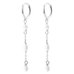 Huggie Ohrringe | Perlenohrringe | Hey Happiness Dreifache Perlen Creolen Sterlingsilber Silver