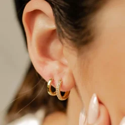 Earring Stack Sets | Creolen | Hey Happiness Duo Edelsteine & Klassische Band Creolen Set