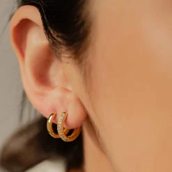 Earring Stack Sets | Creolen | Hey Happiness Duo Edelsteine & Klassische Band Creolen Set