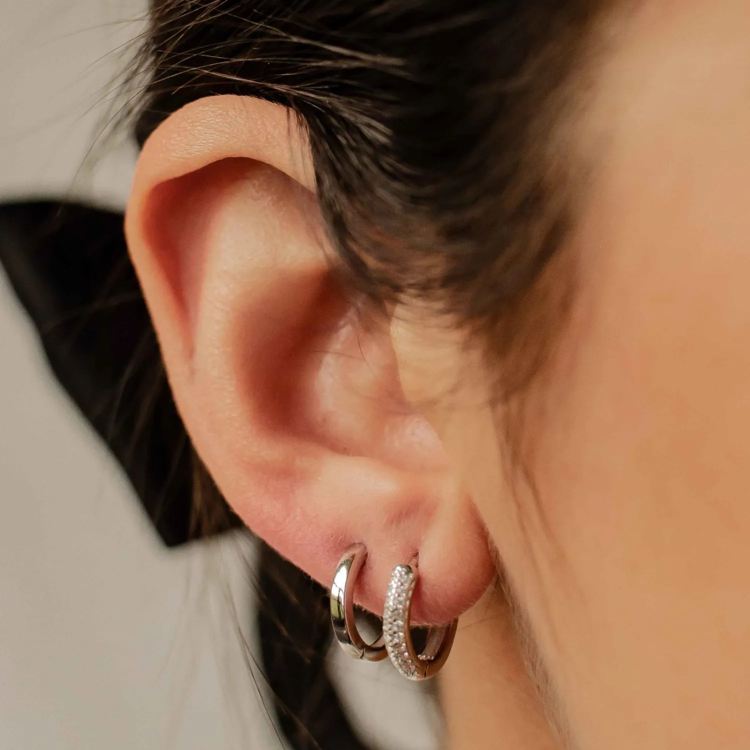 Earring Stack Sets | Creolen | Hey Happiness Duo Edelsteine & Klassische Band Creolen Set