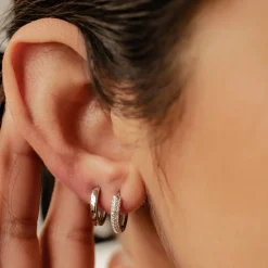 Earring Stack Sets | Creolen | Hey Happiness Duo Edelsteine & Klassische Band Creolen Set