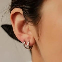 Earring Stack Sets | Creolen | Hey Happiness Duo Edelsteine & Klassische Band Creolen Set