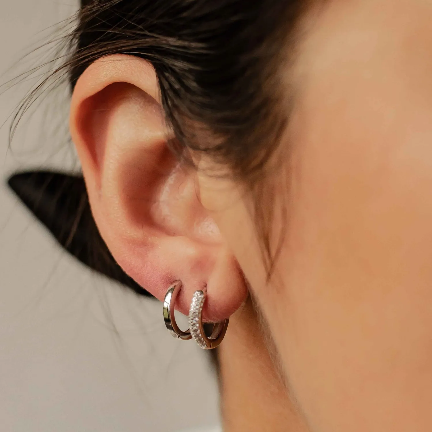 Earring Stack Sets | Creolen | Hey Happiness Duo Edelsteine & Klassische Band Creolen Set