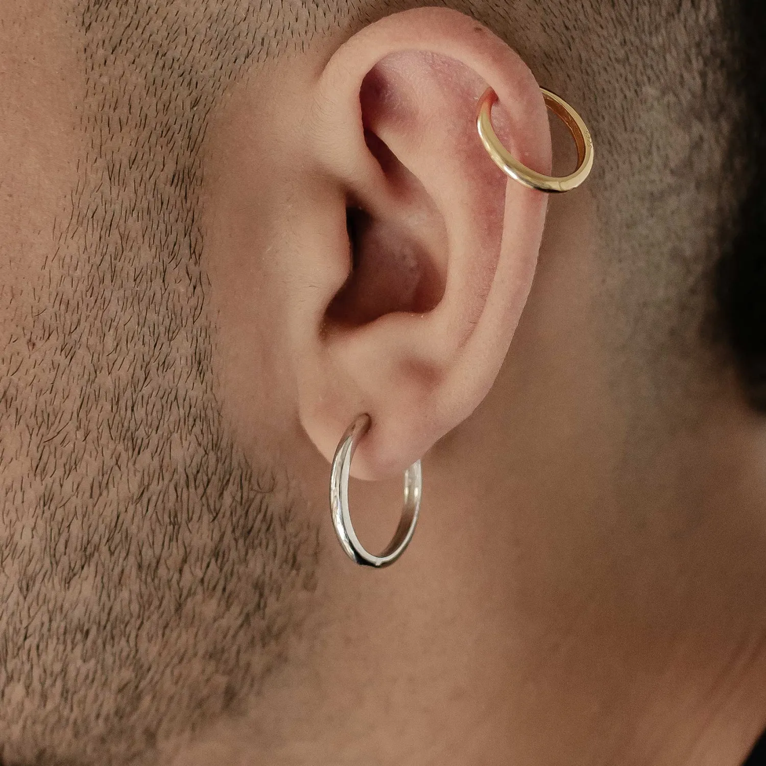 Earring Stack Sets | Ohrstecker | Hey Happiness Duo Grace Set Creolen Sterlingsilber Gold and Silver