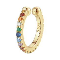 Ear Cuffs | Ohrstecker | Hey Happiness Ear Cuff Ohrring mit Bunten Strasssteinen Sterlingsilber mit überzug Gold