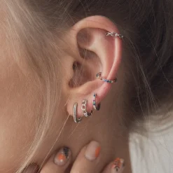 Ear Cuffs | Ohrstecker | Hey Happiness Ear Cuff Ohrring mit Bunten Strasssteinen Sterlingsilber Silver