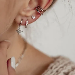 Ear Cuffs | Ohrstecker | Hey Happiness Ear Cuff Ohrring mit Bunten Strasssteinen Sterlingsilber Silver
