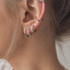 Ear Cuffs | Ohrstecker | Hey Happiness Ear Cuff Ohrring mit Bunten Strasssteinen Sterlingsilber Silver