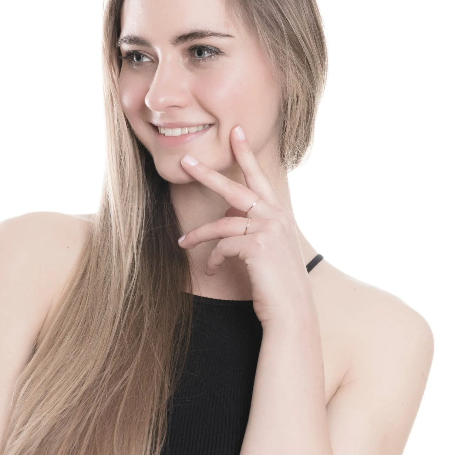 Schlichte Ringe | Hey Happiness Edelstahl Ring Set in Rosegold Rose Gold