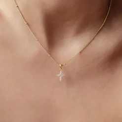 Anhänger | Filigrane Ketten | Hey Happiness Edelstein Kreuz Anhänger Kette aus Sterlingsilber