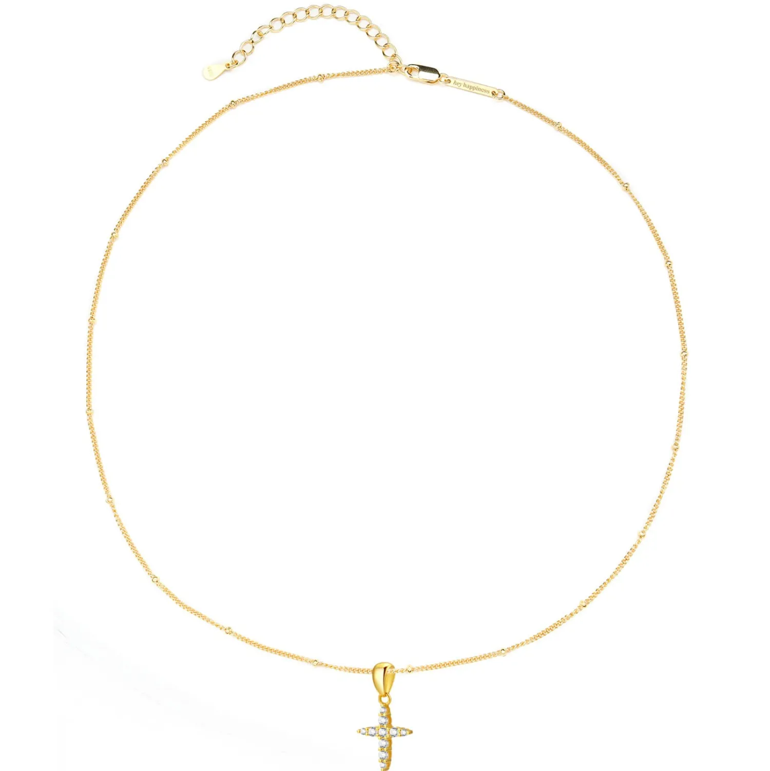 Anhänger | Filigrane Ketten | Hey Happiness Edelstein Kreuz Anhänger Kette aus Sterlingsilber