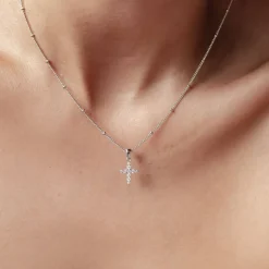 Anhänger | Filigrane Ketten | Hey Happiness Edelstein Kreuz Anhänger Kette aus Sterlingsilber
