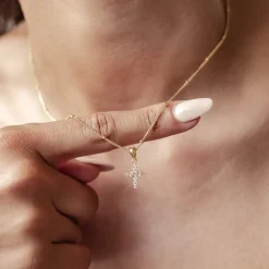 Anhänger | Filigrane Ketten | Hey Happiness Edelstein Kreuz Anhänger Kette aus Sterlingsilber