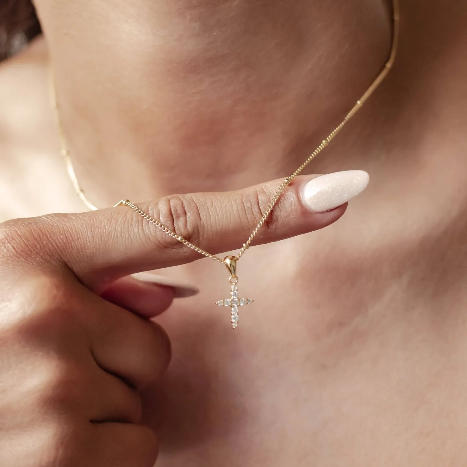 Anhänger | Filigrane Ketten | Hey Happiness Edelstein Kreuz Anhänger Kette aus Sterlingsilber