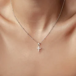 Anhänger | Filigrane Ketten | Hey Happiness Edelstein Kreuz Anhänger Kette aus Sterlingsilber