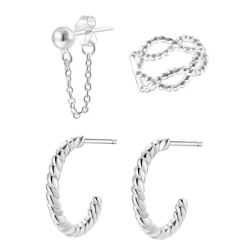 Earring Stack Sets | Ohrstecker | Hey Happiness Einigung Ohrringe Set aus Sterlingsilber Silver