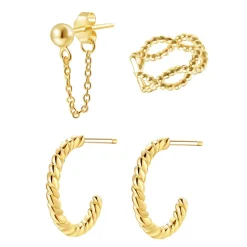 Earring Stack Sets | Ohrstecker | Hey Happiness Einigung Ohrringe Set aus Sterlingsilber in Gold
