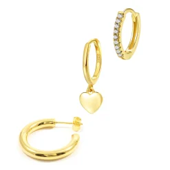 Earring Stack Sets | Creolen | Hey Happiness Einzelner Ohrring Stacking Schmuckset aus Vereten Creolen Gold