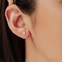 Ohrstecker | Hey Happiness Eistüte mit Eiskugel Ohrstecker Sterlingsilber