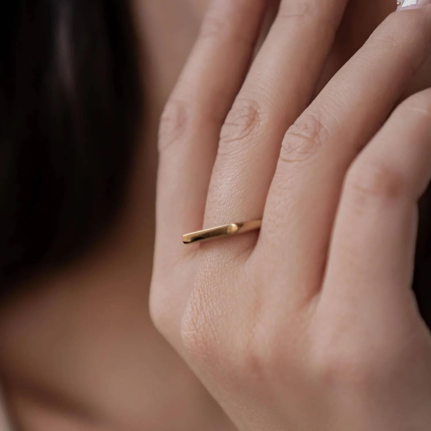 Schlichte Ringe | Hey Happiness Eleganter Arc-Siegelring aus Edelstahl