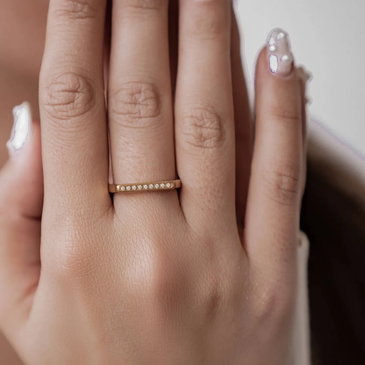 Schlichte Ringe | Hey Happiness Eleganter Edelstein Arc-Siegelring aus Edelstahl Gold
