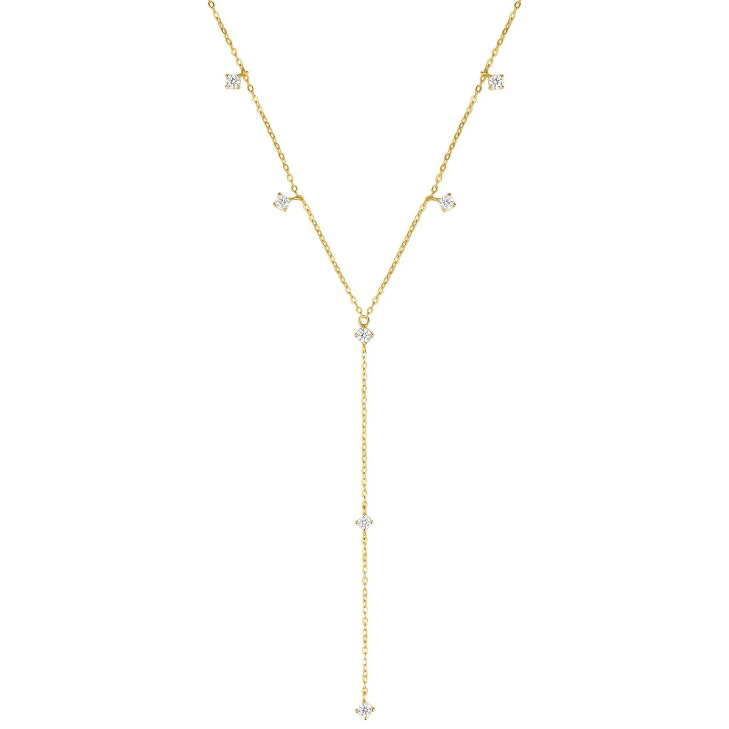Lariat Necklaces | Filigrane Ketten | Hey Happiness Ellipse Y Kette Gold Sterlingssilber