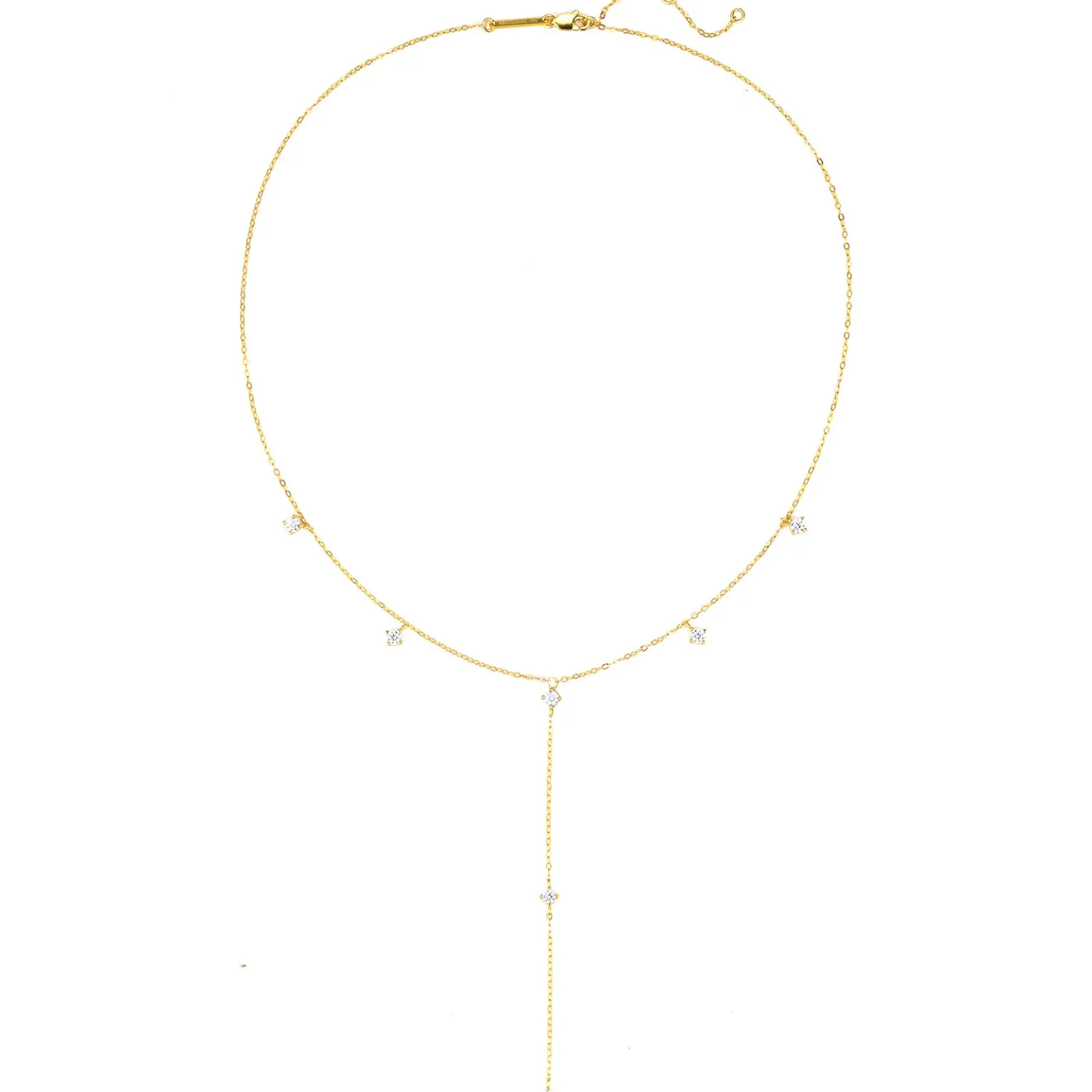 Lariat Necklaces | Filigrane Ketten | Hey Happiness Ellipse Y Kette Gold Sterlingssilber