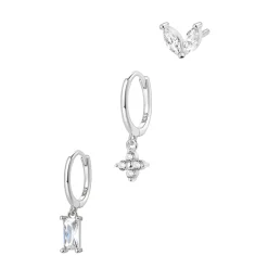 Earring Stack Sets | Hey Happiness 3er Set Stacking Ohrringe Sterlingsilber Silver