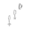 Earring Stack Sets | Hey Happiness 3er Set Stern Ohrringe im Stacking-Trend Silber Silver
