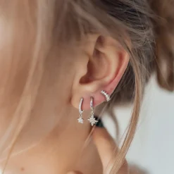 Earring Stack Sets | Hey Happiness 3er Set Stern Ohrringe im Stacking-Trend Silber Silver