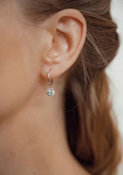 Creolen | Hey Happiness Evil Eye Charm Hoop Earrings Sterling Silver