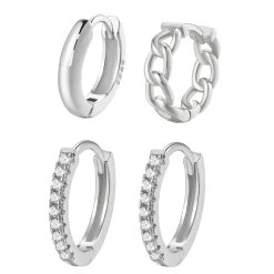 Earring Stack Sets | Huggie Ohrringe | Hey Happiness Ewigkeit Ohrringe Set aus Sterlingsilber