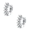 Ohrstecker | Hey Happiness Fächerförmige Helix Ohrringe mit Strasssteinen Sterlingsilber Silver